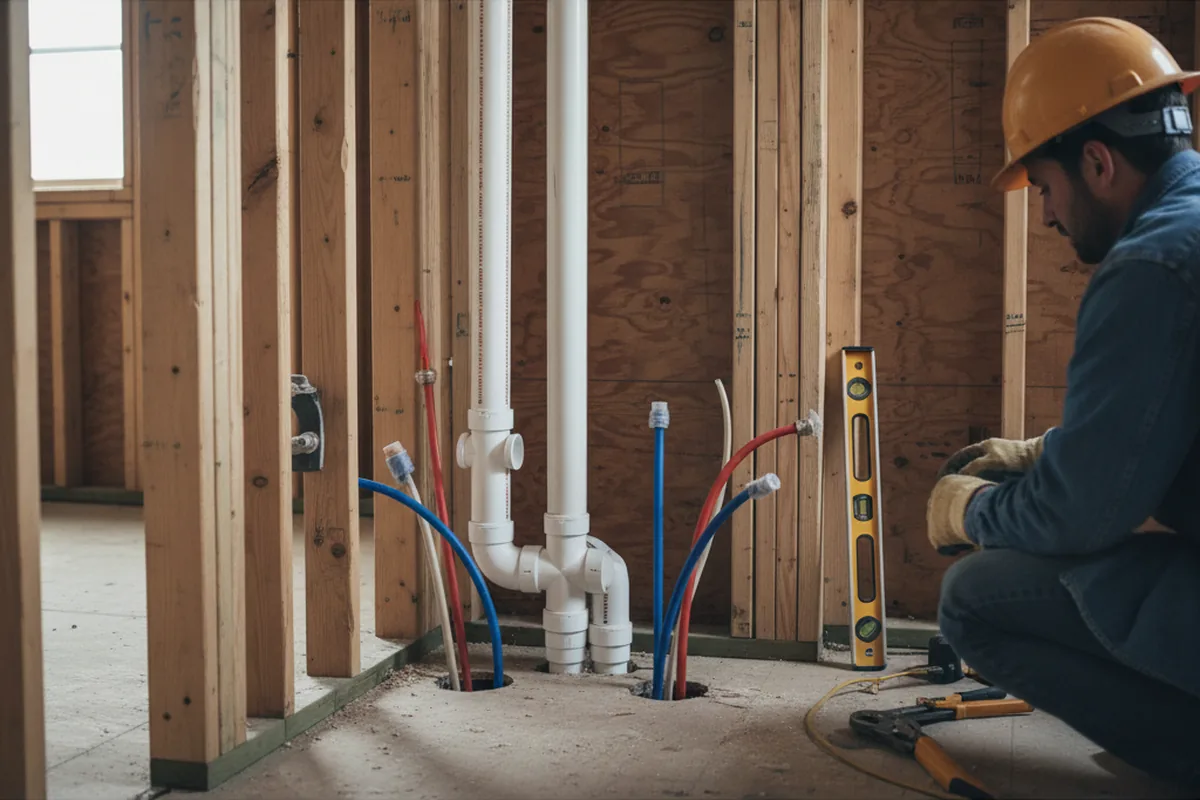 Drain and supply rough-in during Drain Cleaning in Alloway