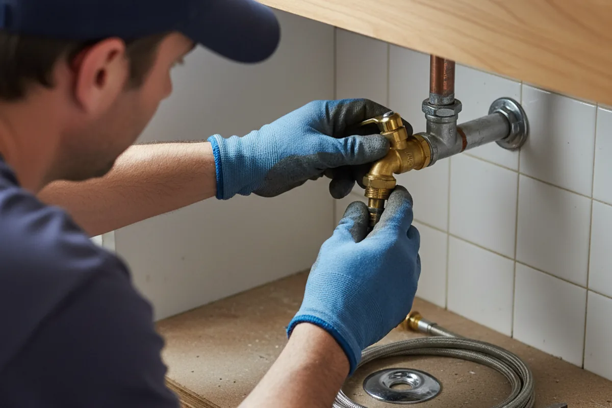 Shutoff valve and fitting work during Burst Pipe Repair in Alloway